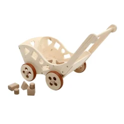 Extra Large Wooden Push Cart With Blocks
