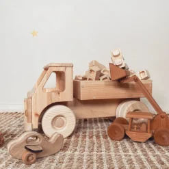 Extra Large Wooden Toy Truck With Blocks - Junior