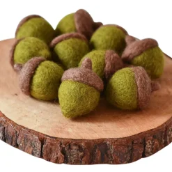 Felt Acorns - Oak Green (10 Acorns)