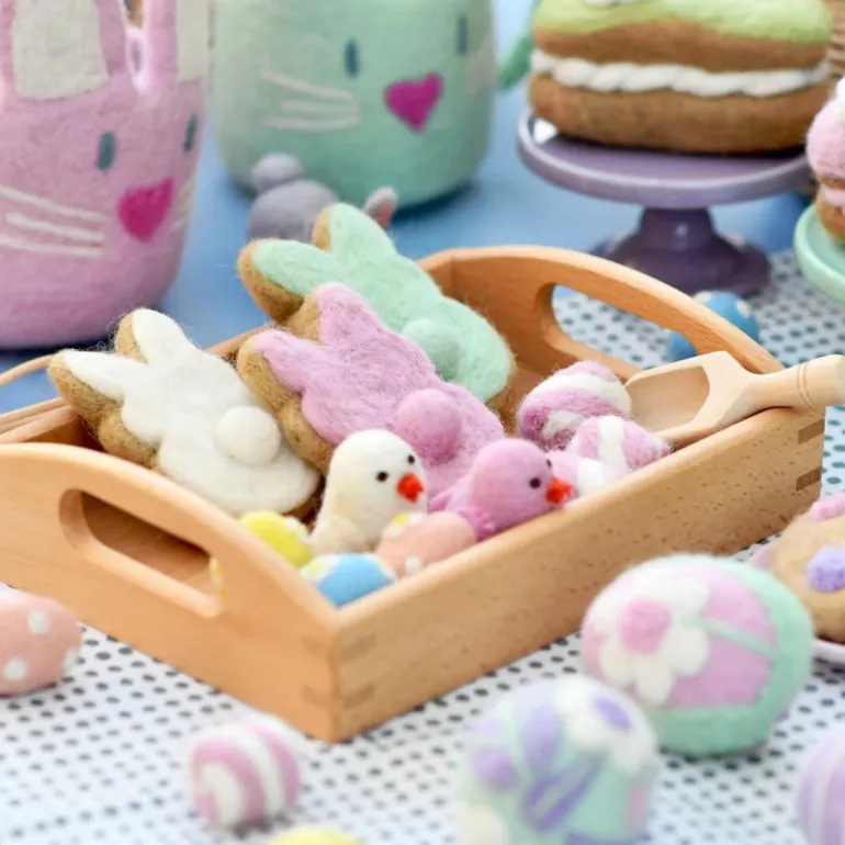 Felt Easter Bunny Cookie - White