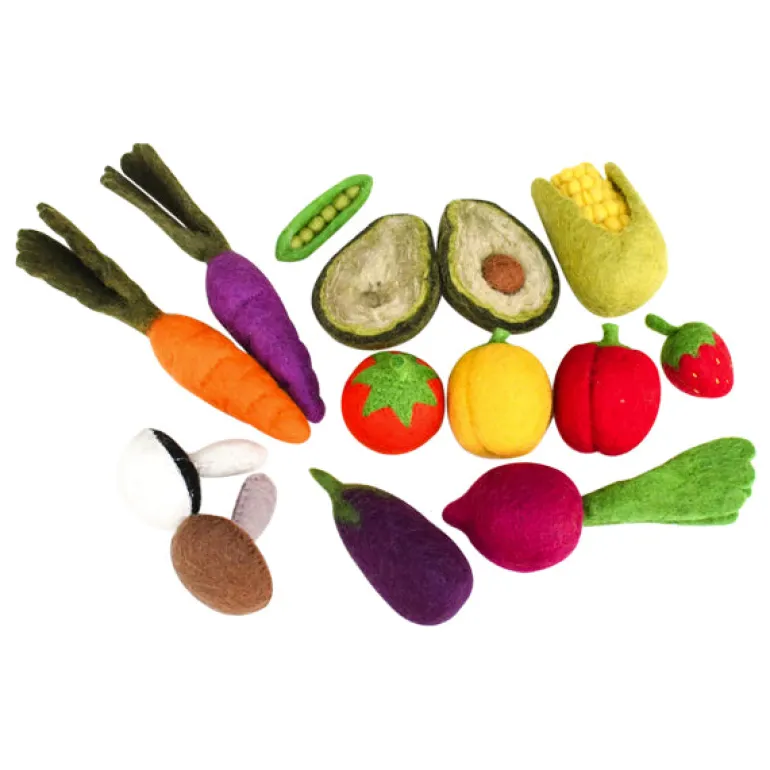 Felt Fruit & Vegetable Set - 14 Pieces