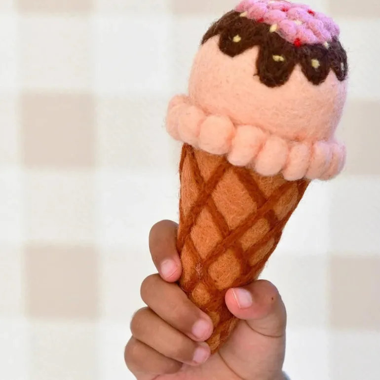 Felt Strawberry Ice Cream