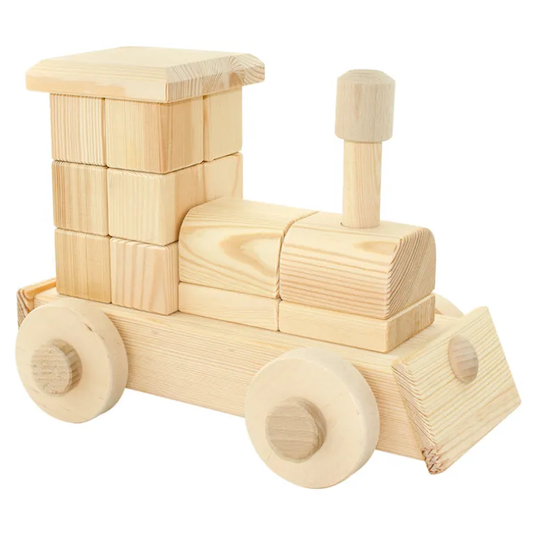 Large Natural Wooden Puzzle Train - Annie