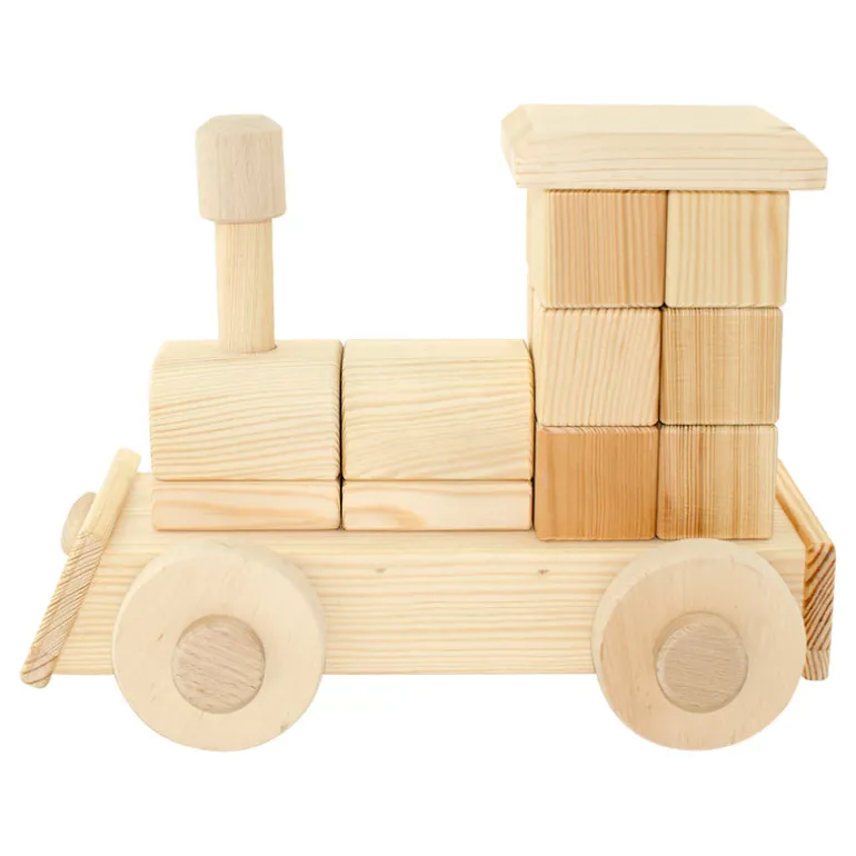Large Natural Wooden Puzzle Train - Annie