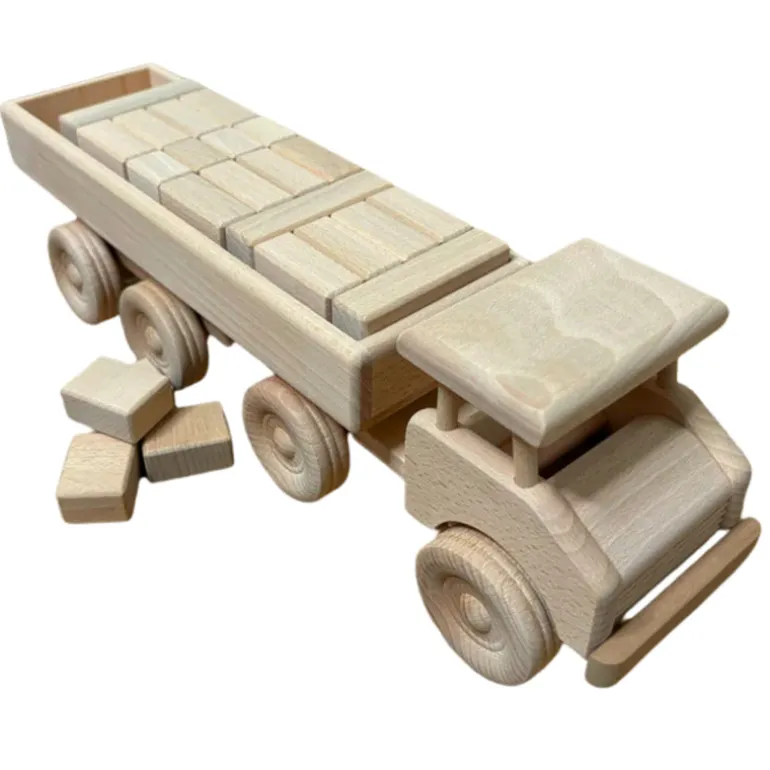 Large Semi Trailer Truck With Blocks - Dozer