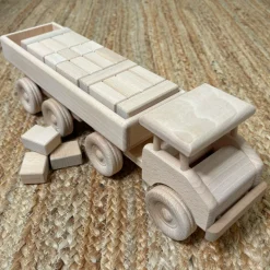 Large Semi Trailer Truck With Blocks - Dozer