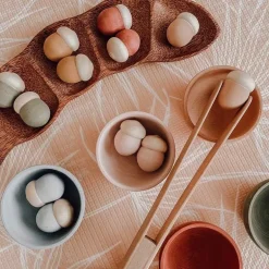 Large Set Of 12 Sorting Acorn's & 6 Bowls