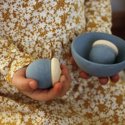 Large Set Of 12 Sorting Acorn's & 6 Bowls