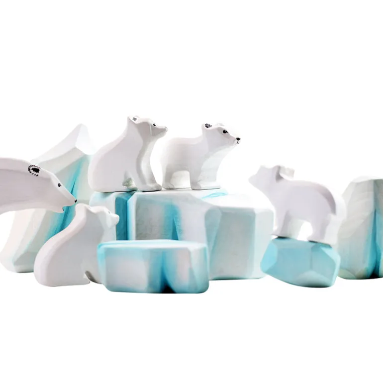 Large Set of Wooden Ice Rocks