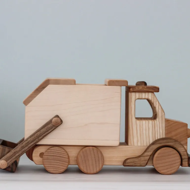 Large Wooden Garbage Truck