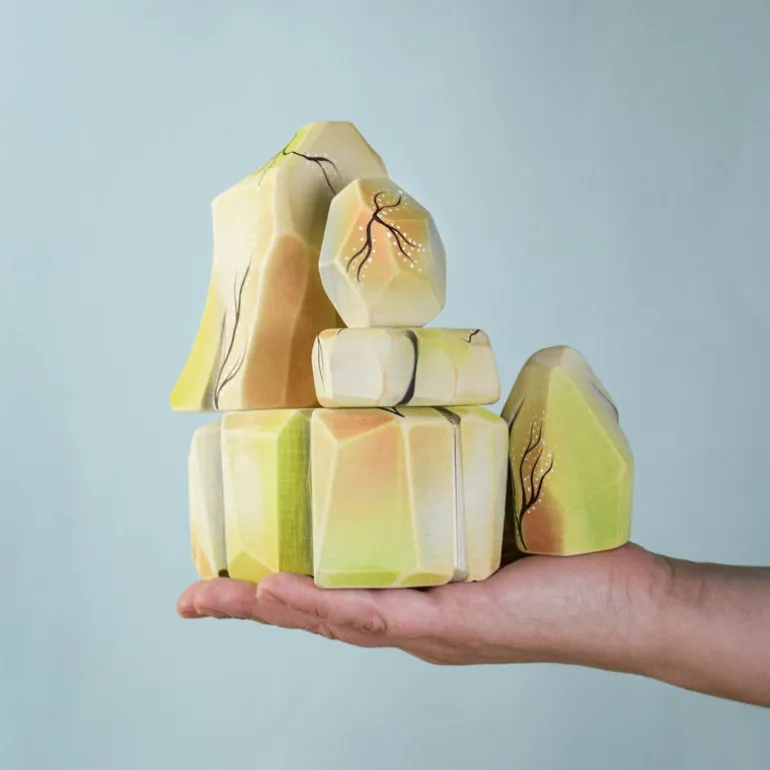 Large Wooden Rainbow Rocks