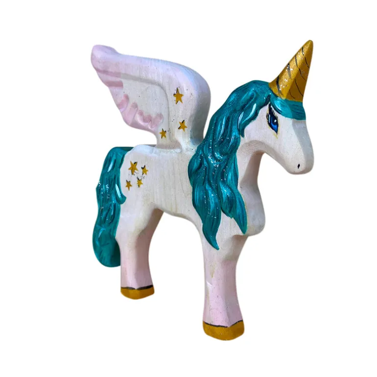 Large Wooden Unicorn Flying