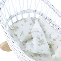 Muslin Doll Pram Bedding - White