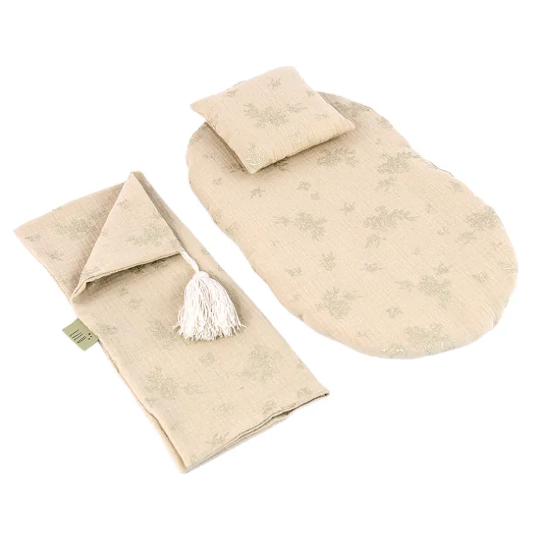 Muslin Doll Pram Bedding - Cream