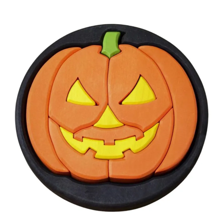 Round Halloween Puzzle - Black