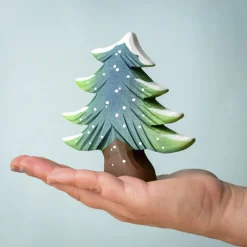 Small Wooden Fir Tree - Snowy