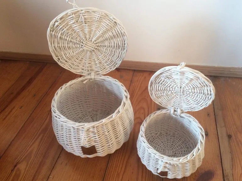 Wicker Basket Large - White