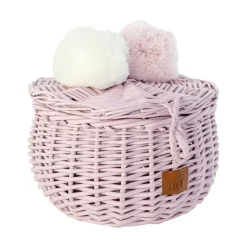 Wicker Basket Small - Dusty Pink