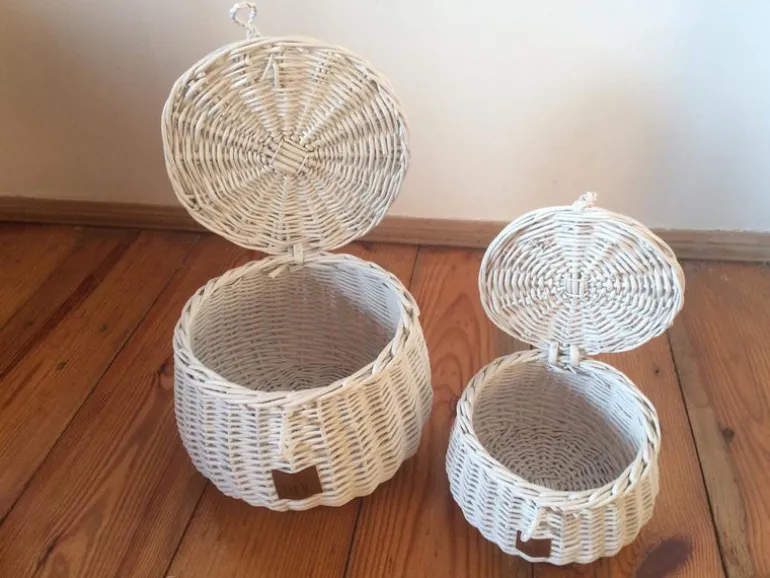 Wicker Basket Small - White