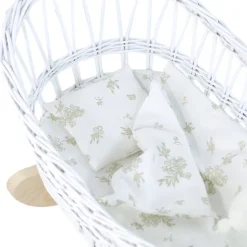 Wicker Doll Cradle - White