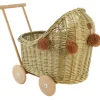 Wicker Dolls Pram - Gold