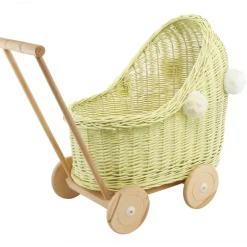 Wicker Dolls Pram - Lemon
