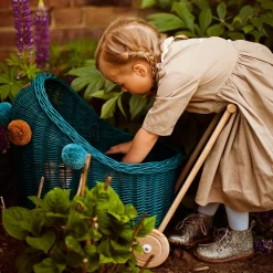 Wicker Dolls Pram - Turquoise