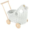 Wicker Dolls Pram - White
