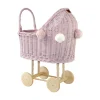 Wicker Dolls Pram High - Dusty Pink