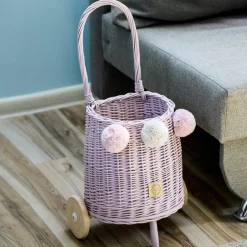 Wicker Market Buggy - Dusty Pink