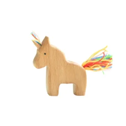 Wooden Baby Unicorn - Rainbow