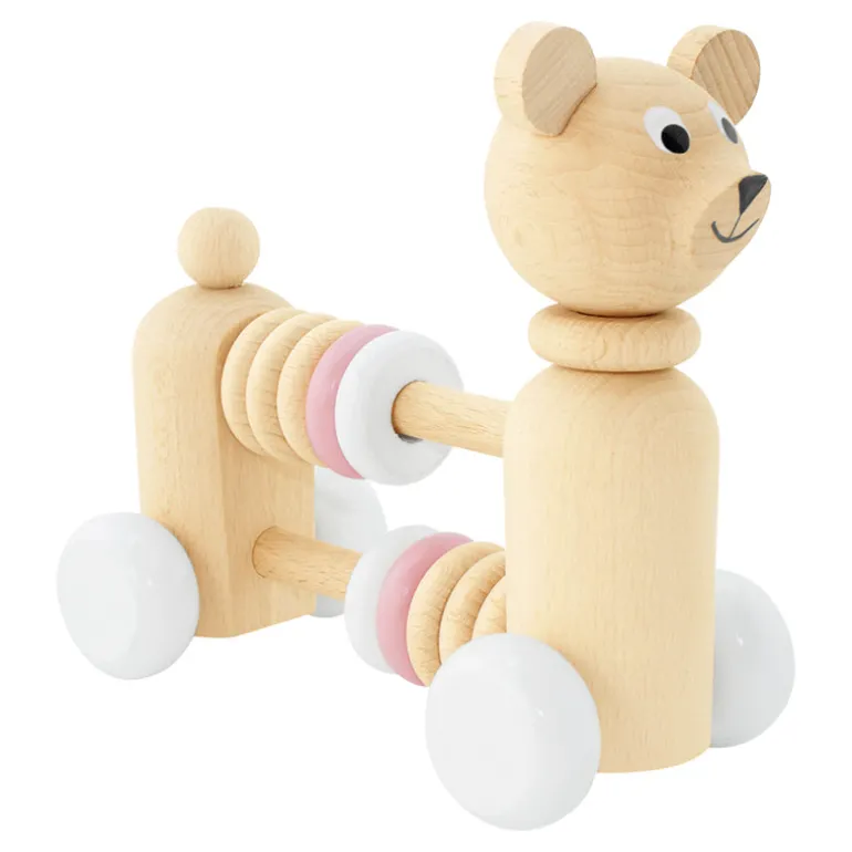 Wooden Bear With Beads - Nala