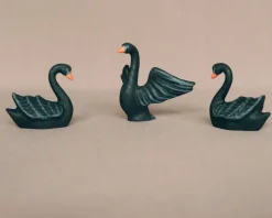 Wooden Black Swan - Flying