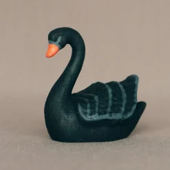 Wooden Black Swan - Swimming