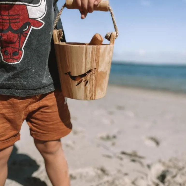Wooden Bucket & Scoop - Whale