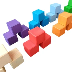 Wooden Building Blocks - Rainbow