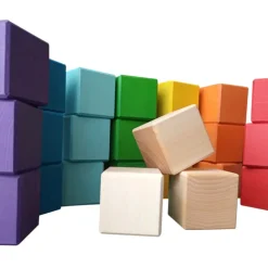 Wooden Building Blocks - Rainbow