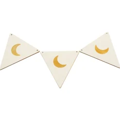 Wooden Bunting Flags - Crescent Moon