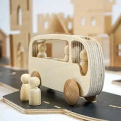 Wooden Bus With Passengers