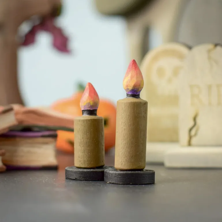 Wooden Candles - Set Of 2
