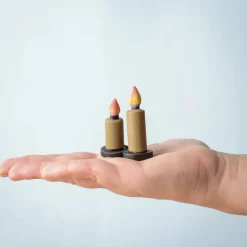 Wooden Candles - Set Of 2