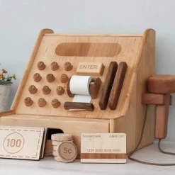 Wooden Cash Register Set