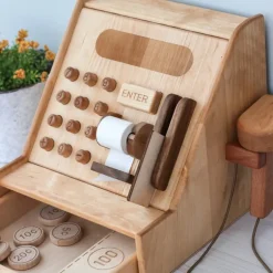 Wooden Cash Register Set