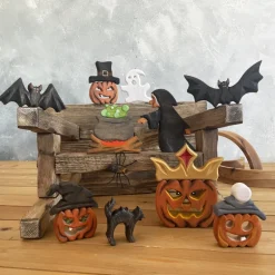 Wooden Cauldron with Fire