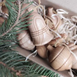 Wooden Christmas Decorations - Set of 10