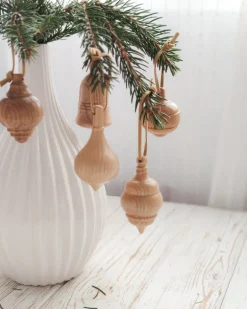 Wooden Christmas Decorations - Set of 10