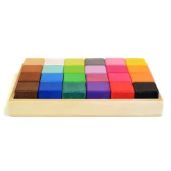 Wooden Coloured Building Block Set