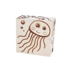 Wooden Cube Puzzle - Sea Creatures
