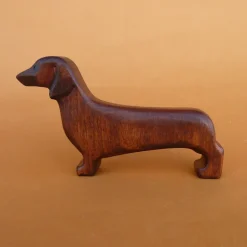 Wooden Dachshund Dog - Brown