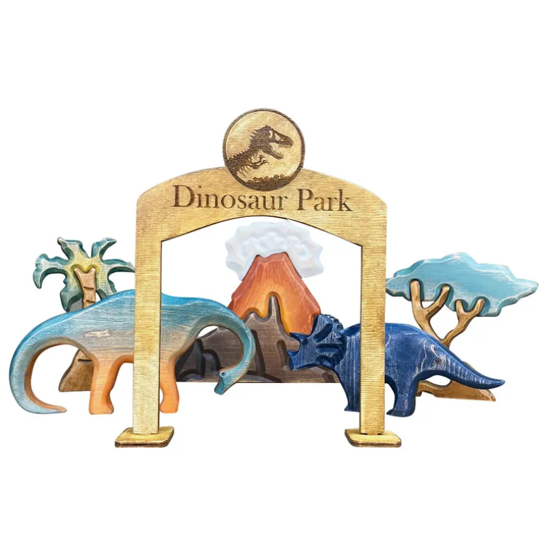 Wooden Dinosaur Park Gate